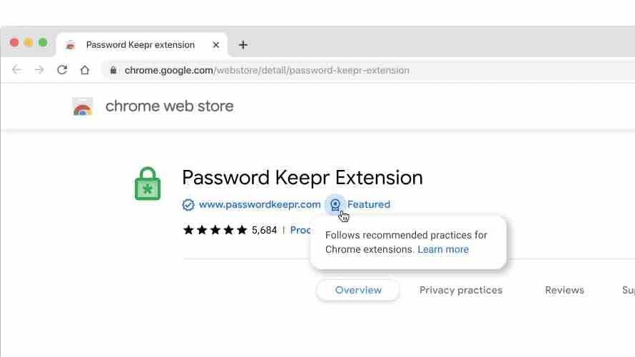 Google Chrome พยายามช่วยให้ผู้ใช้ค้นหาส่วนขยายที่มีคุณภาพและปลอดภัยด้วยป้ายผู้เผยแพร่ที่โดดเด่นและเป็นที่ยอมรับ